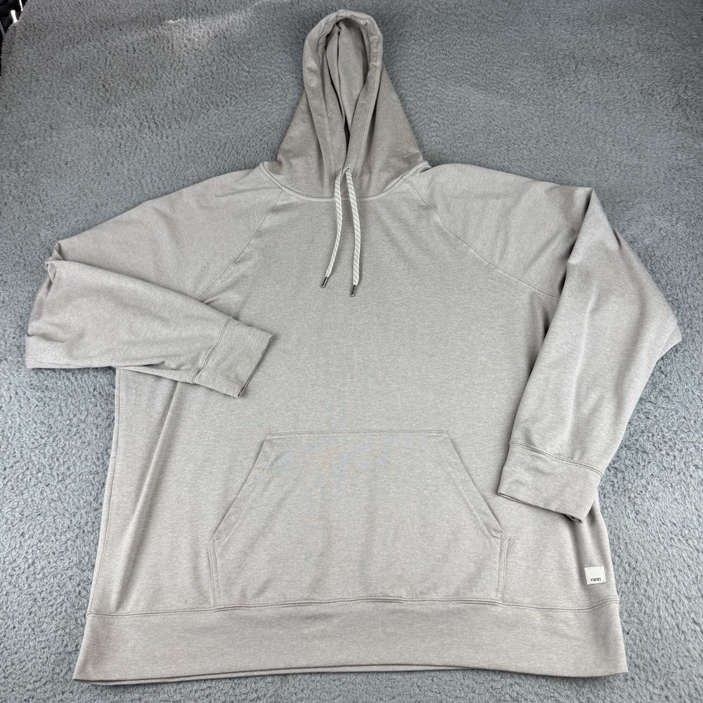 Vuori Women's Pullover Hoodie Size LG Sand Brown Long Sleeve Pocket EUC VW279